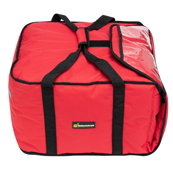 Restaurantware Delivery Tek Red Pizza Bag - Holds 5-18" Or 6-16" Insulated - 19 1/2" X 19 1/2" X 12 1/2" - 1 Count Box