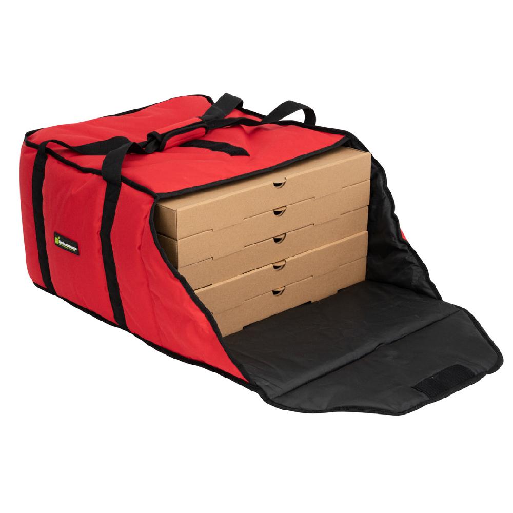 restaurantware Delivery Tek Red Pizza Bag - Holds 5-18" or 6-16" Insulated - 19 1/2" x 19 1/2" x 12 1/2" - 1 count box