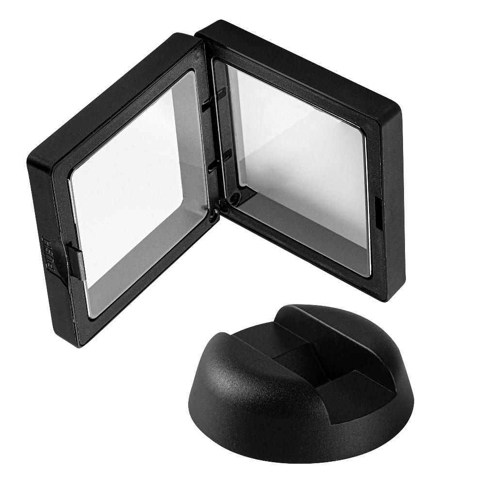 restaurantware Display Tek Round Black Plastic 3D Floating Display Case Stand - 2 1/4" x 2 1/4" - 10 count box