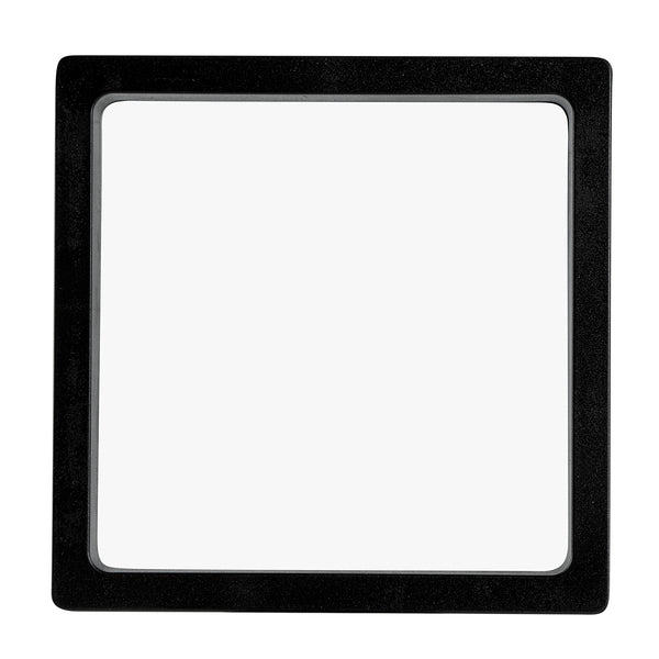 Restaurantware Display Tek Square Black Plastic 3D Floating Display Case - 4 1/4" X 4 1/4" X 3/4" - 10 Count Box