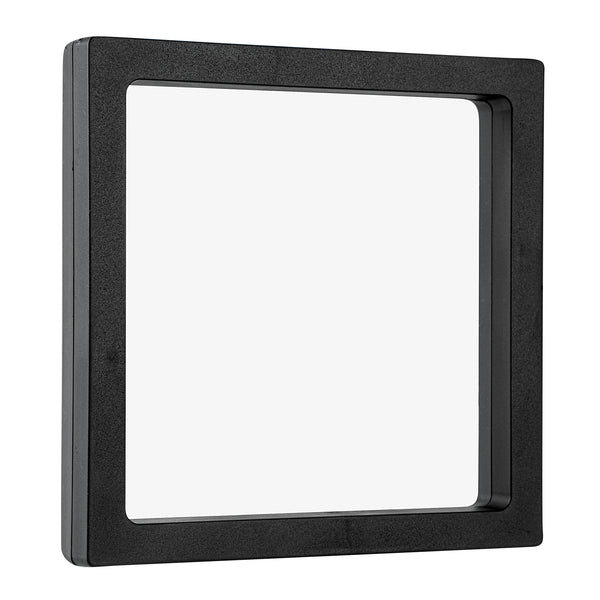 Restaurantware Display Tek Square Black Plastic 3D Floating Display Case - 5 1/2" X 5 1/2" X 3/4" - 10 Count Box
