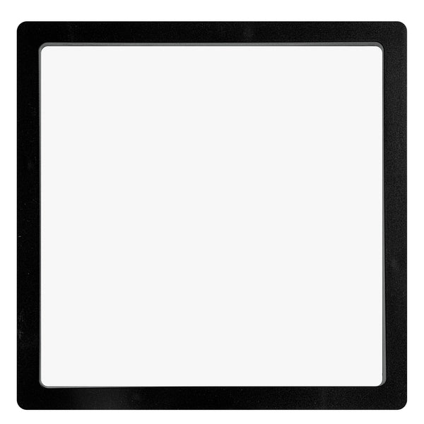 Restaurantware Display Tek Square Black Plastic 3D Floating Display Case - 7" X 7" X 3/4" - 10 Count Box
