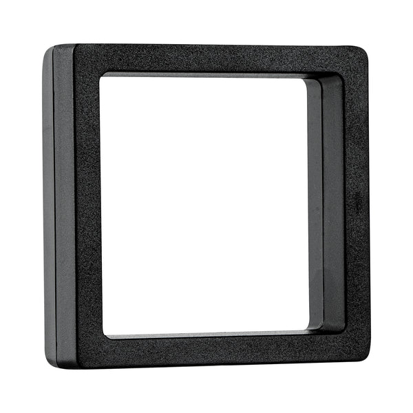 Restaurantware Display Tek Square Black Plastic 3D Floating Display Case - 2 3/4" X 2 3/4" X 3/4" - 10 Count Box