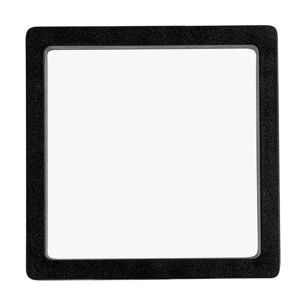 Restaurantware Display Tek Square Black Plastic 3D Floating Display Case - 3 1/2" X 3 1/2" X 3/4" - 10 Count Box
