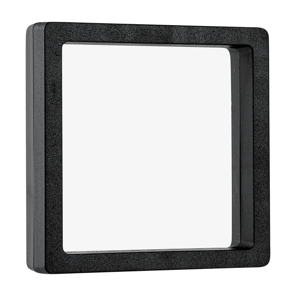 Restaurantware Display Tek Square Black Plastic 3D Floating Display Case - 3 1/2" X 3 1/2" X 3/4" - 10 Count Box