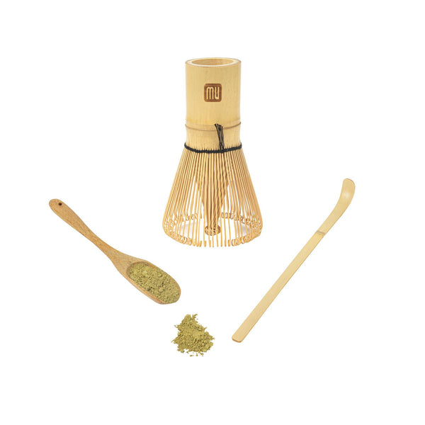 Restaurantware Dojo Natural Bamboo Matcha Tea Set - 3-Piece - 2 3/4" X 2 1/2" X 6 3/4" - 1 Count Box
