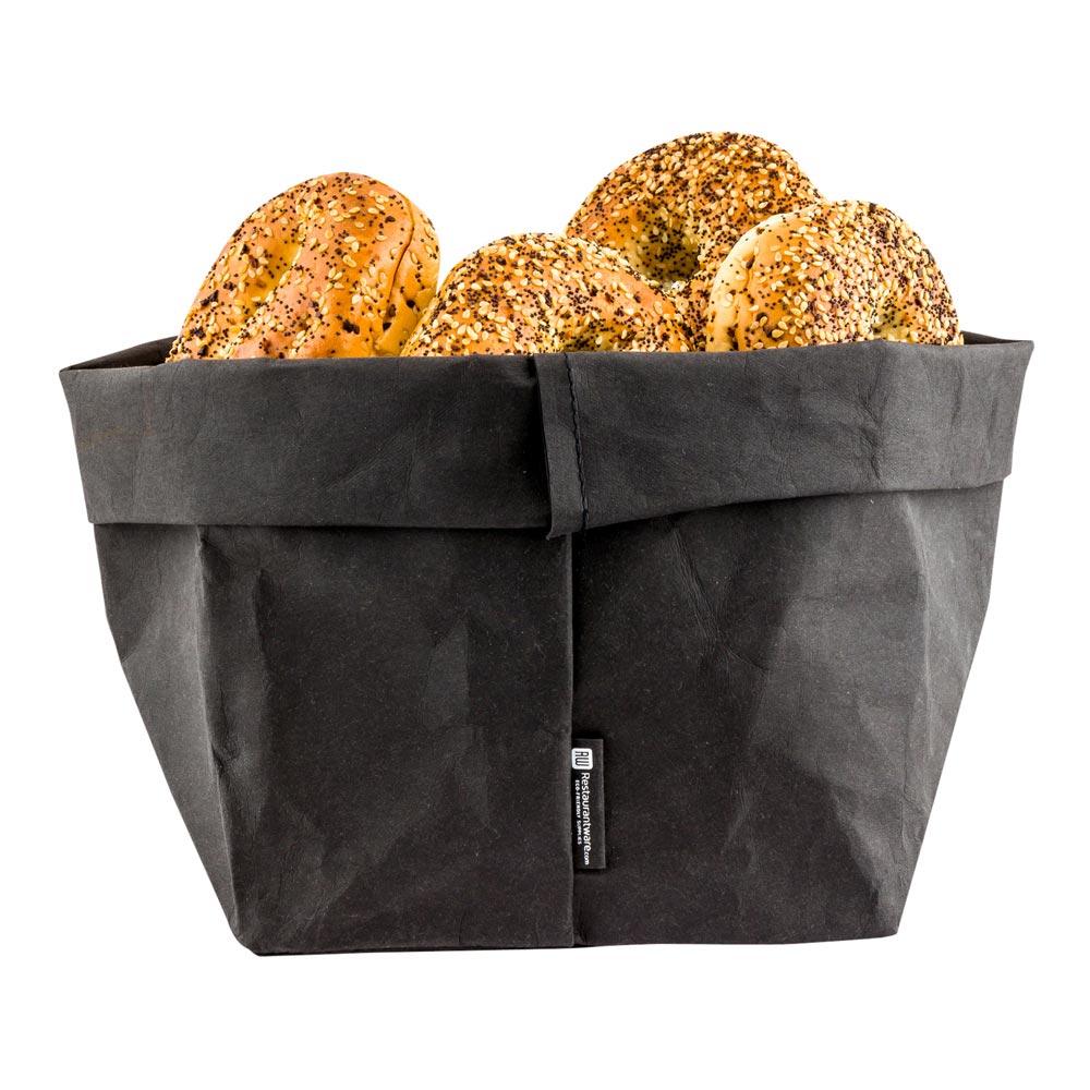 restaurantware DuraLux Black Paper Washable Bag - 7 3/4" x 7 3/4" x 9 3/4" - 1 count box