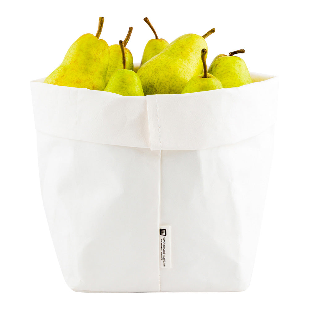 restaurantware DuraLux White Paper Washable Bag - 6 1/4" x 6 1/4" x 9 3/4" - 1 count box