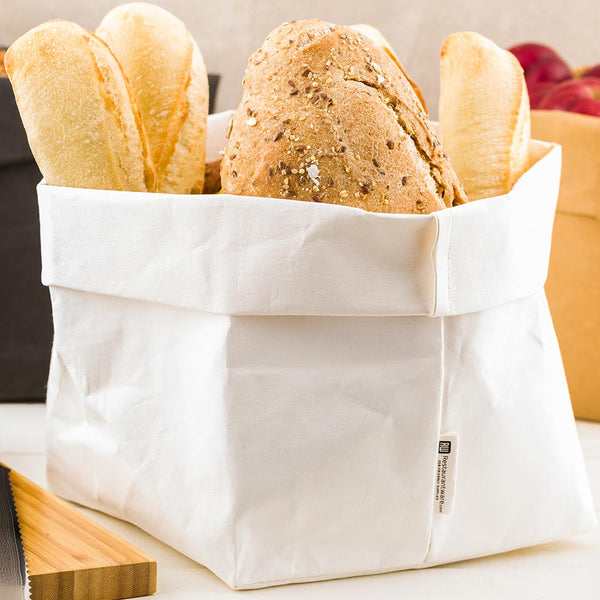 Restaurantware DuraLux White Paper Washable Bag - 7 3/4" X 7 3/4" X 9 3/4" - 1 Count Box