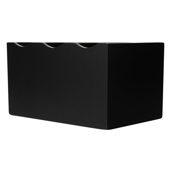 Restaurantware Eco Display Rectangle Black Bamboo Flatware Display - 8 1/4" X 5 1/2" X 4 3/4" - 1 Count Box