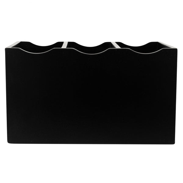 Restaurantware Eco Display Rectangle Black Bamboo Flatware Display - 8 1/4" X 5 1/2" X 4 3/4" - 1 Count Box