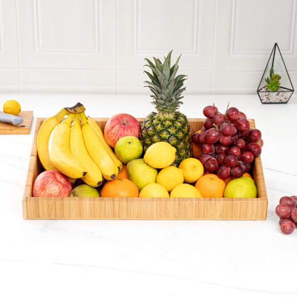 Restaurantware Eco Display Rectangle Natural Bamboo Display Bin - 20" X 12" X 7" - 1 Count Box