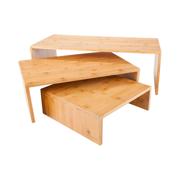 Restaurantware Eco Display Rectangle Natural Bamboo Display Stand - 3 Sizes - 12" X 24" X 8" - 1 Count Box