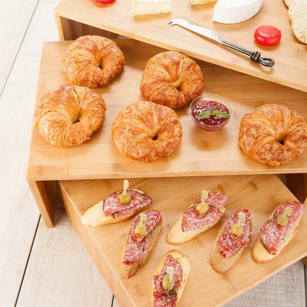 Restaurantware Eco Display Rectangle Natural Bamboo Display Stand - 3 Sizes - 12" X 24" X 8" - 1 Count Box