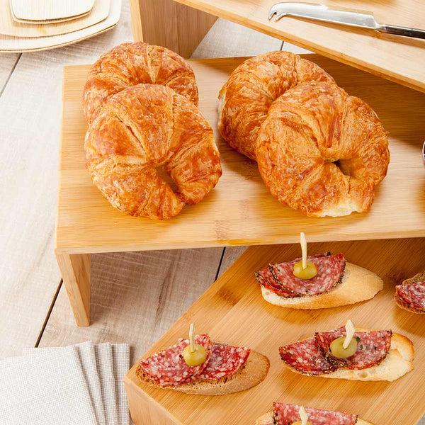 Restaurantware Eco Display Rectangle Natural Bamboo Display Stand - 3 Sizes - 8" X 24" X 8" - 1 Count Box