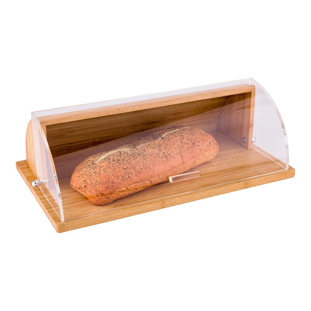 restaurantware Eco Display Rectangle Natural Bamboo Roll Top Cover Display - 20" x 11 1/2" x 6 1/2" - 1 count box