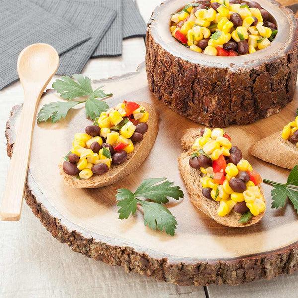 Restaurantware Eco Display Round Natural Acacia Serving Board - Varnished Bark Edges - 9" X 9" X 1 1/2" - 1 Count Box
