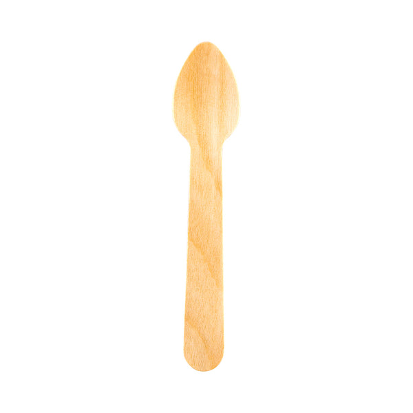 Restaurantware Eco Luxe Natural Wood Tasting Spoon - 3 3/4" - 1000 Count Box