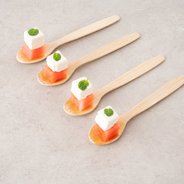 Restaurantware Eco Luxe Round Natural Bamboo Tasting Spoon - 4 3/4" - 1000 Count Box