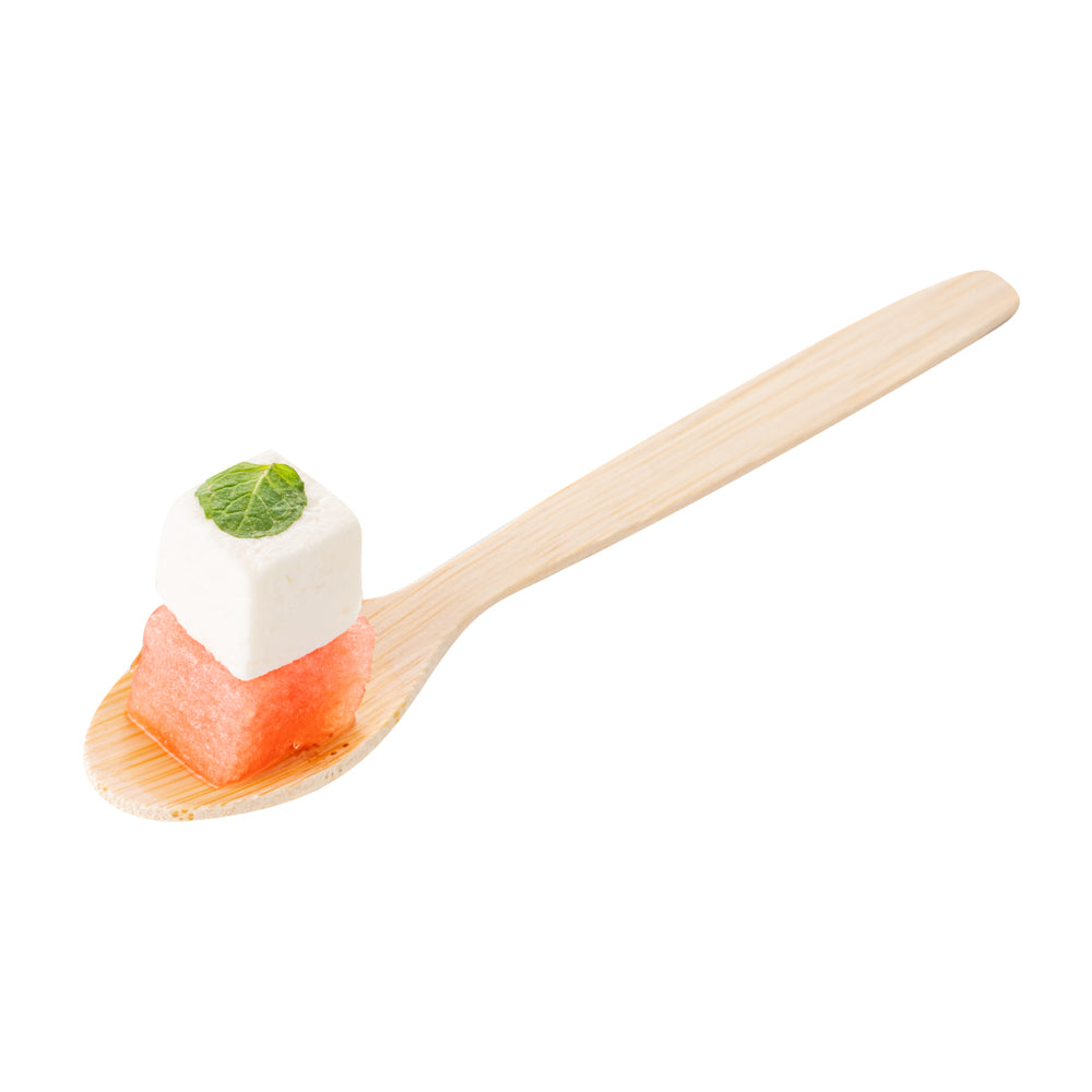 restaurantware Eco Luxe Round Natural Bamboo Tasting Spoon - 4 3/4" - 1000 count box