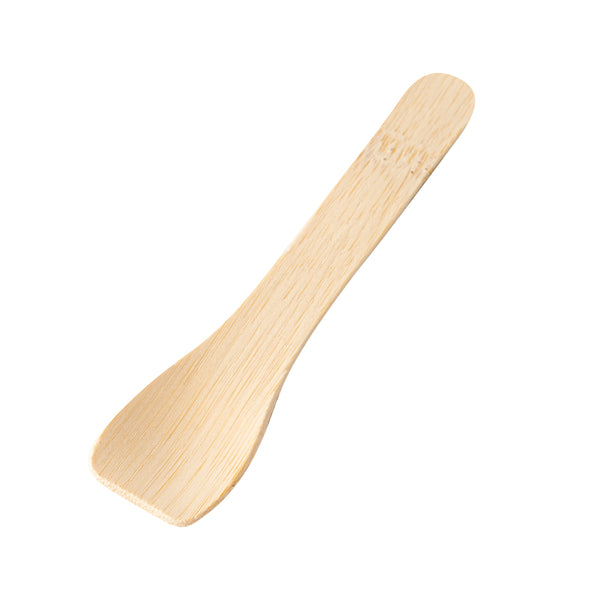 Restaurantware Eco Luxe Rounded Square Natural Bamboo Tasting Spoon - 3 1/2" - 1000 Count Box