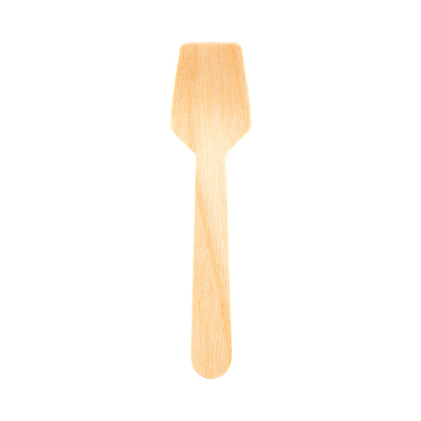 Restaurantware Eco Luxe Square Natural Wood Tasting Spoon - 3 3/4" - 1000 Count Box