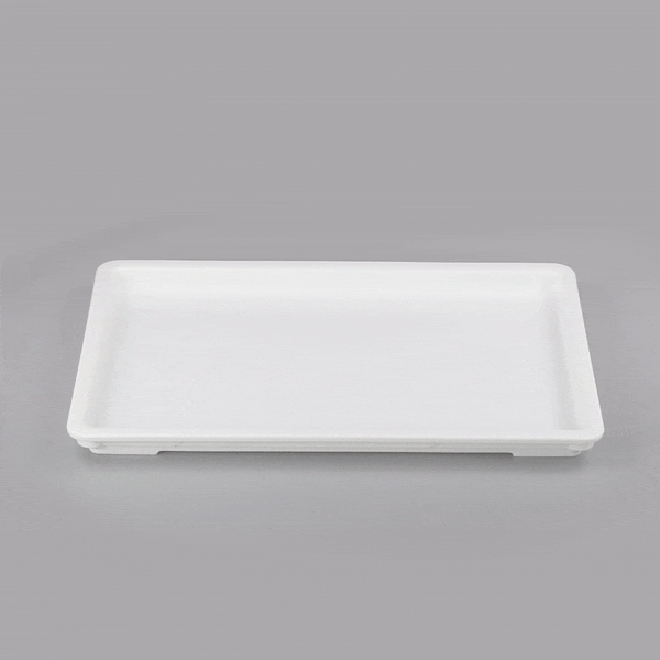 Restaurantware Eco Pie Rectangle White Plastic Lid - Fits Pizza Dough Proofing Box - 10 Count Box