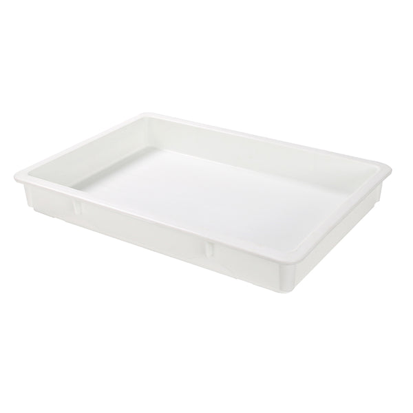 Restaurantware Eco Pie Rectangle White Plastic Pizza Dough Proofing Box - 26" X 18" X 3" - 10 Count Box
