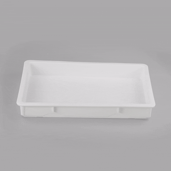 Restaurantware Eco Pie Rectangle White Plastic Pizza Dough Proofing Box - 26" X 18" X 3" - 10 Count Box