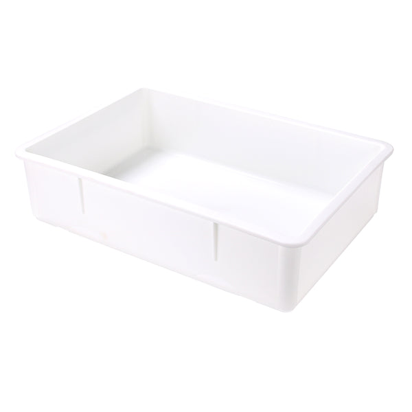 Restaurantware Eco Pie Rectangle White Plastic Pizza Dough Proofing Box - 26" X 18" X 6" - 10 Count Box