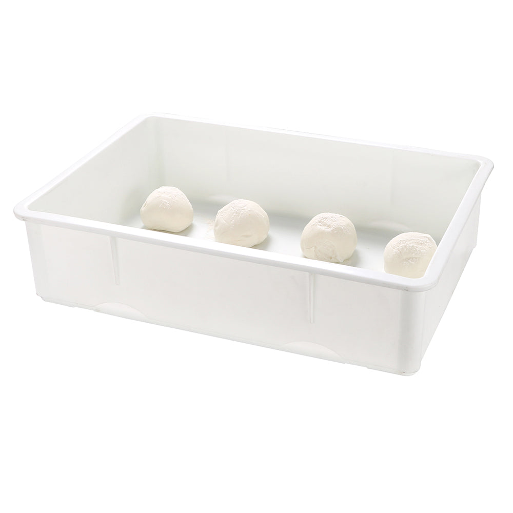 restaurantware Eco Pie Rectangle White Plastic Pizza Dough Proofing Box - 26" x 18" x 6" - 10 count box