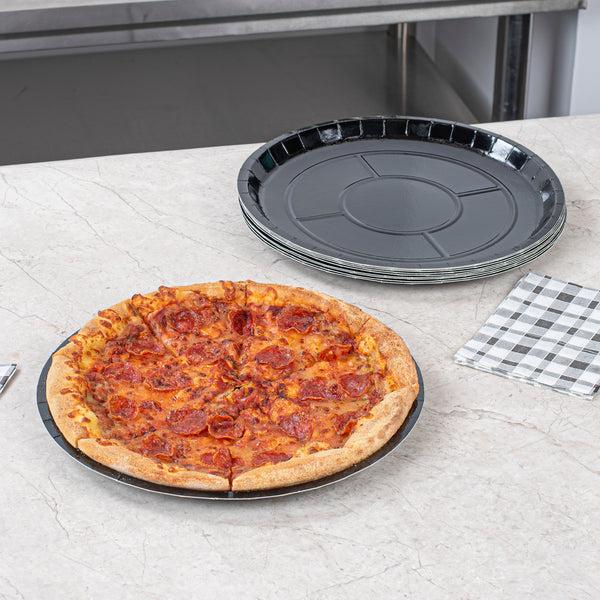 Restaurantware Eco Pie Round Black Paperboard Pizza Tray - Oven-Safe - 12'' - 50 Count Box