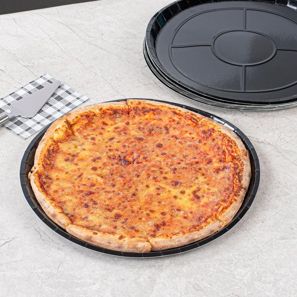 Restaurantware Eco Pie Round Black Paperboard Pizza Tray - Oven-Safe - 16" - 50 Count Box