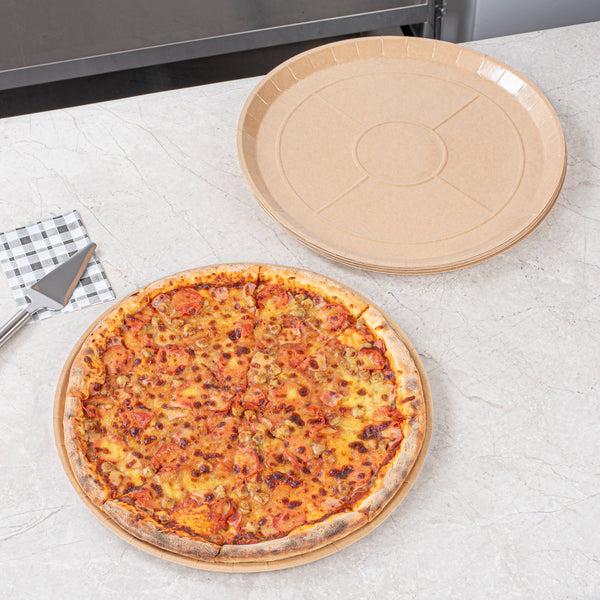 Restaurantware Eco Pie Round Kraft Paperboard Pizza Tray - Oven-Safe - 18'' - 50 Count Box