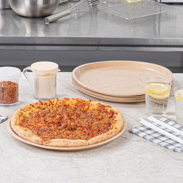 Restaurantware Eco Pie Round Kraft Paperboard Pizza Tray - Oven-Safe - 12'' - 50 Count Box