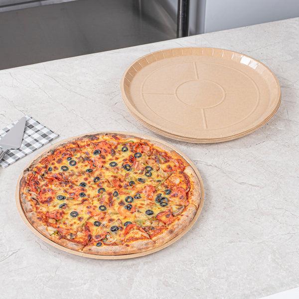 Restaurantware Eco Pie Round Kraft Paperboard Pizza Tray - Oven-Safe - 16" - 50 Count Box