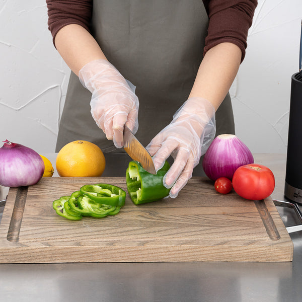 Restaurantware Eco Serve Clear Plastic Small Compostable Gloves - Powder-Free - 10 1/4" X 8 3/4" - 1000 Count Box