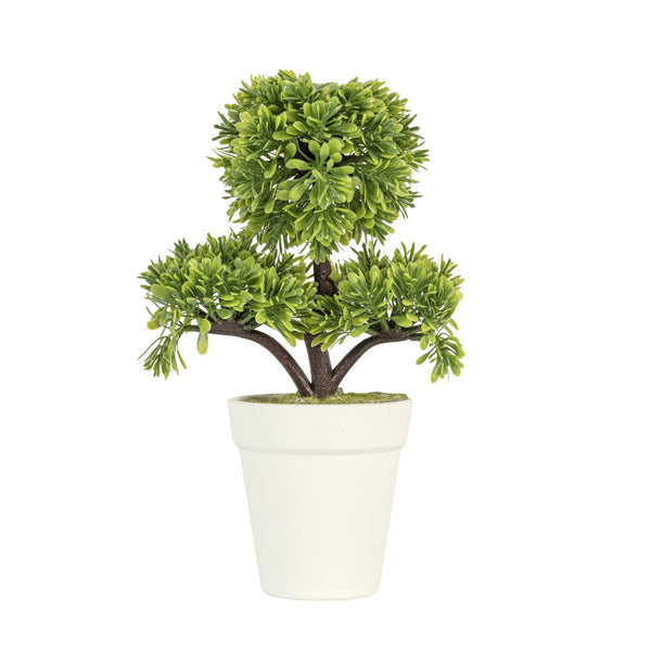 Restaurantware Fiore Round Green Plastic Petite Green Tree In Plastic Pot - 7" X 4" X 11" - 12 Count Box