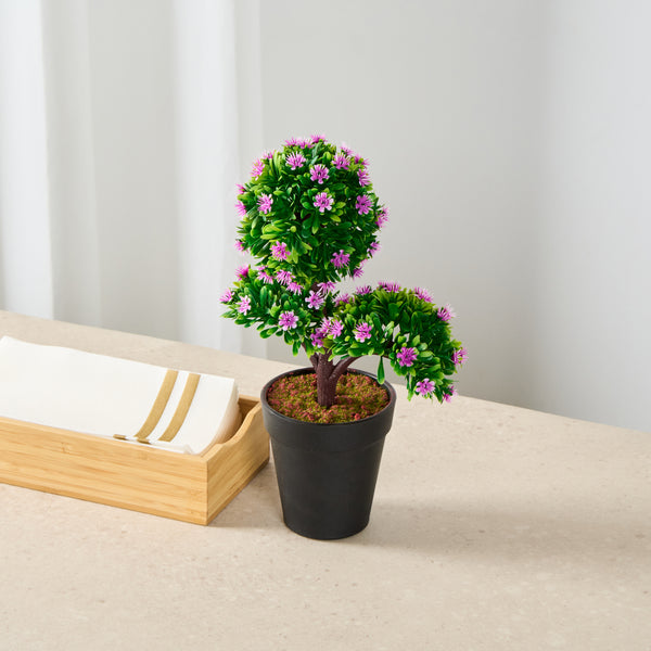 Restaurantware Fiore Round Purple Plastic Mini Crape Myrtle In Plastic Pot - 7 1/2" X 4" X 11" - 12 Count Box