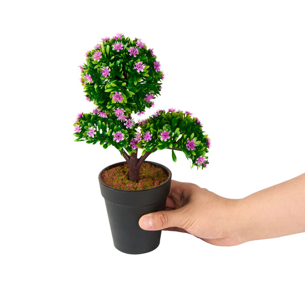 Restaurantware Fiore Round Purple Plastic Mini Crape Myrtle In Plastic Pot - 7 1/2" X 4" X 11" - 12 Count Box