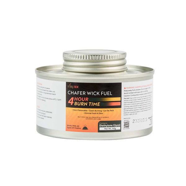 Restaurantware Fire Tek 4 Hour Wick Chafing Fuel - 6 Pack With Safety Twist Cap And Lid Opener - 4 Count Box