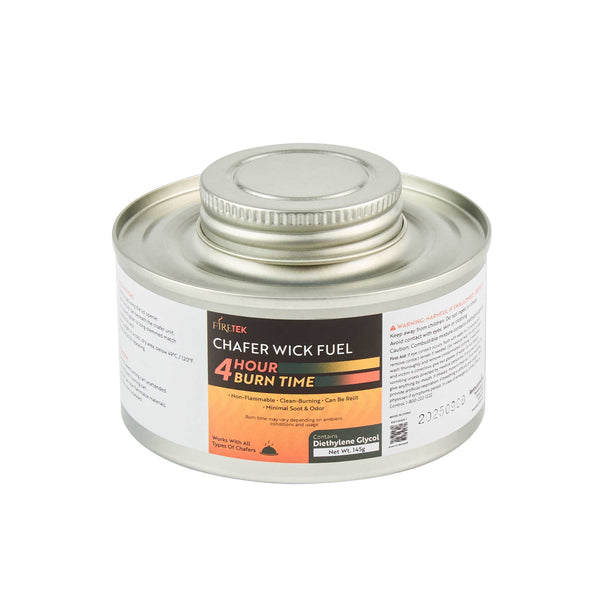 Restaurantware Fire Tek 4 Hour Wick Chafing Fuel - 6 Pack With Safety Twist Cap And Lid Opener - 4 Count Box