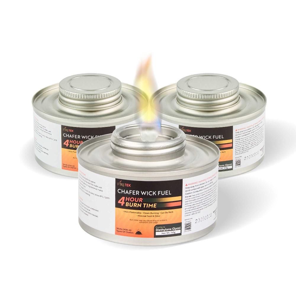 restaurantware Fire Tek 4 Hour Wick Chafing Fuel - 6 Pack with Safety Twist Cap and Lid Opener - 4 count box
