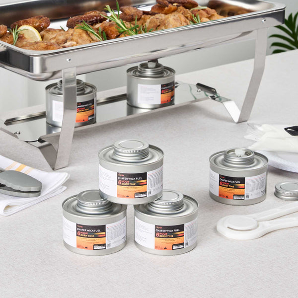 Restaurantware Fire Tek 6 Hour Wick Chafing Fuel - 6 Pack With Safety Twist Cap And Lid Opener - 4 Count Box