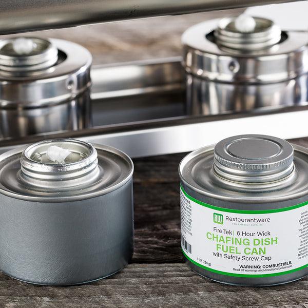 Restaurantware Fire Tek 6 Hour Wick Chafing Fuel - With Safety Twist Cap - 3 3/4" X 3 3/4" X 3" - 24 Count Box