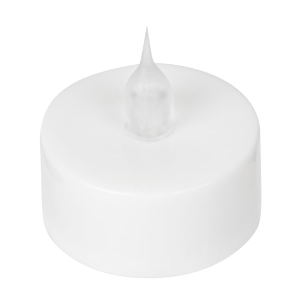 Restaurantware Fire Tek White Plastic Flameless Tea Candle - 1 1/2" X 1 1/2" X 1 1/4" - 10 Count Box