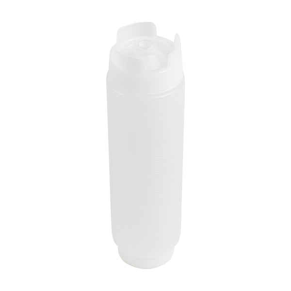 Restaurantware First In First Out 16 Oz Clear Plastic Squeeze Bottle - Inverted Refill & Dispensing Lid - 2 1/2" X 2 1/2" X 8 1/4" - 1 Count Box