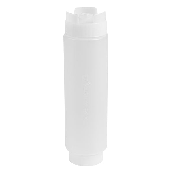 Restaurantware First In First Out 16 Oz Clear Plastic Squeeze Bottle - Inverted Refill & Dispensing Lid - 2 1/2" X 2 1/2" X 8 1/4" - 6 Count Box