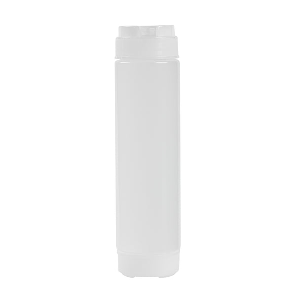 Restaurantware First In First Out 16 Oz Clear Plastic Squeeze Bottle - Inverted Refill & Dispensing Lid - 2 1/4" X 2 1/4" X 8 3/4" - 1 Count Box