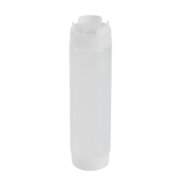 Restaurantware First In First Out 16 Oz Clear Plastic Squeeze Bottle - Inverted Refill & Dispensing Lid - 2 1/4" X 2 1/4" X 8 3/4" - 1 Count Box